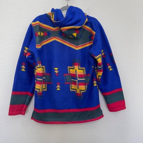 El Paso Saddle Blanket Co Aztec Southerwest Fleece Baja Sweatshirt Adult Small - Picture 6 of 6